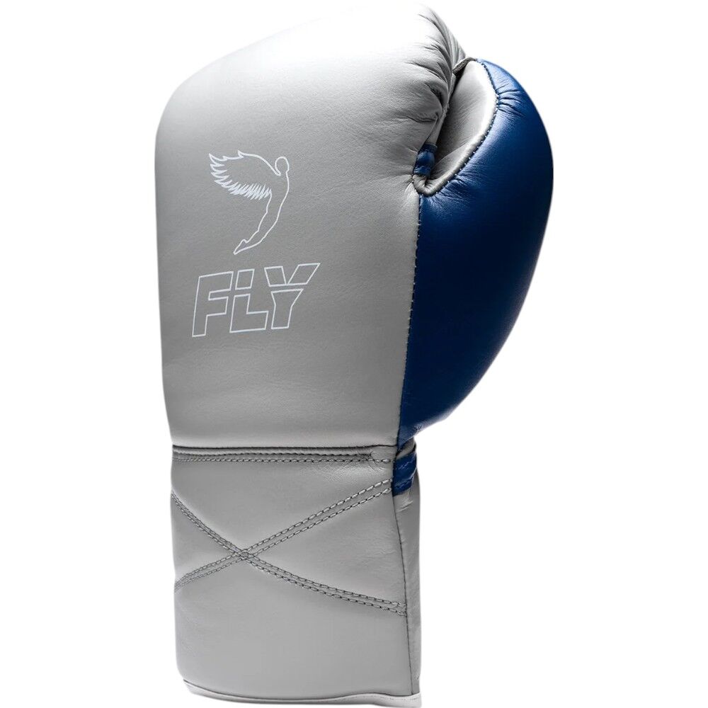 FLY BOXING SUPERLACE X2 GREY/SPACE BLUE LACE UP BOXING GLOVES
