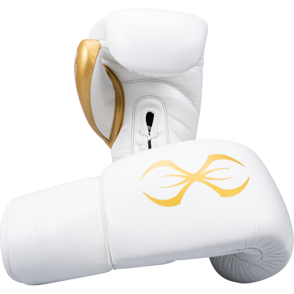 Sting White / Gold Evolution Lace Up Boxing Gloves