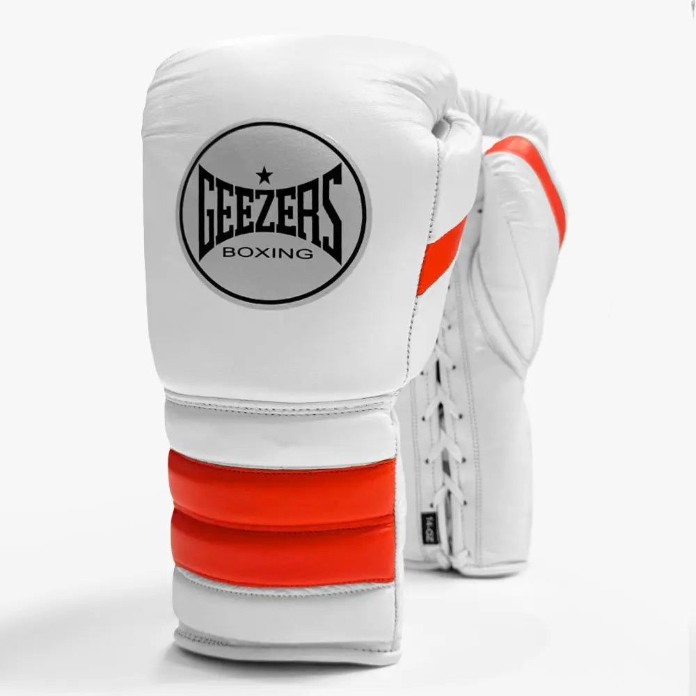 Geezers FS1 Training Boxing Gloves - Lace Orange/White 16oz