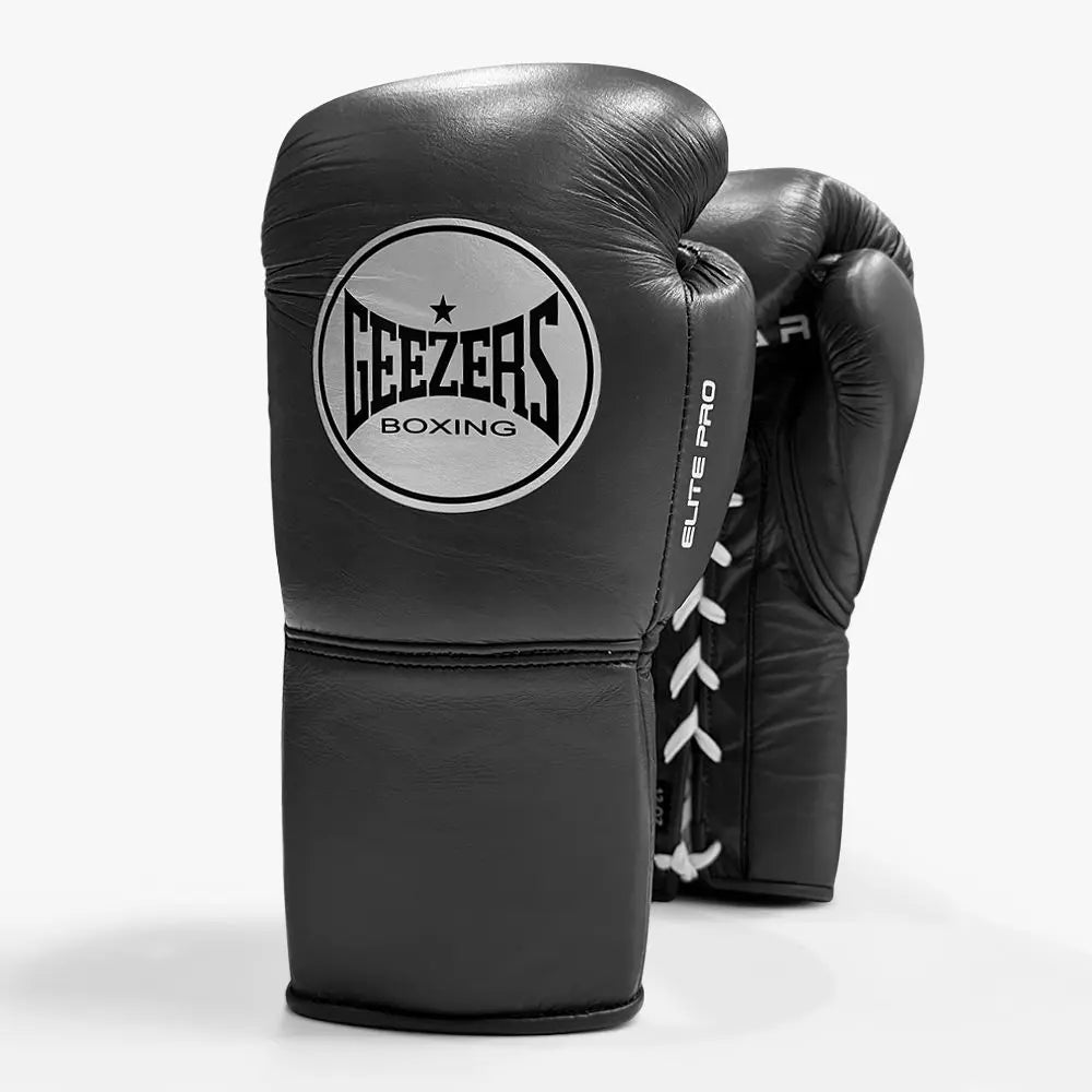 Geezers Elite Pro Training/Sparring Gloves 2.0 - Lace Dark Grey 160z