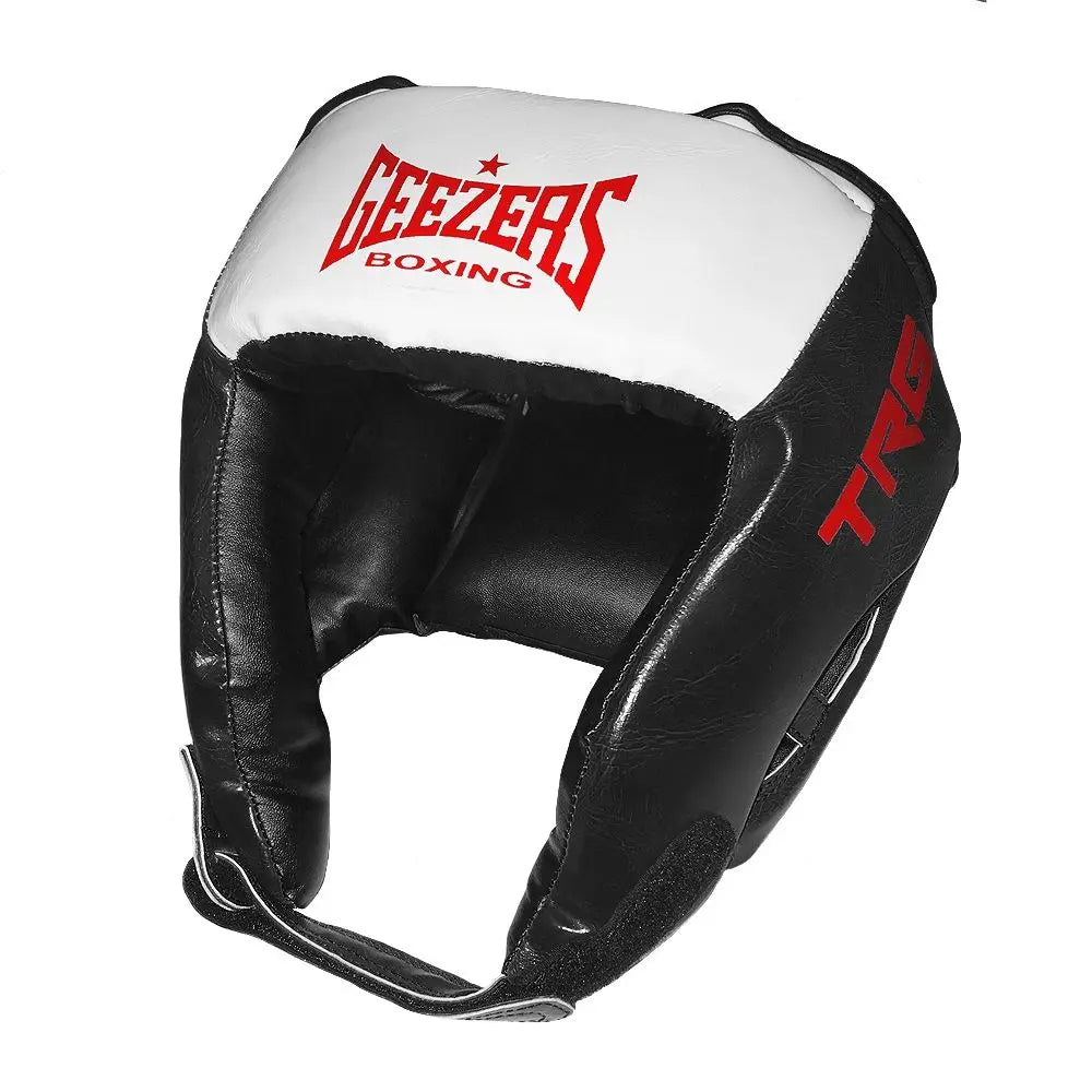 Geezers TRG Training Open Face PU Headguard Black