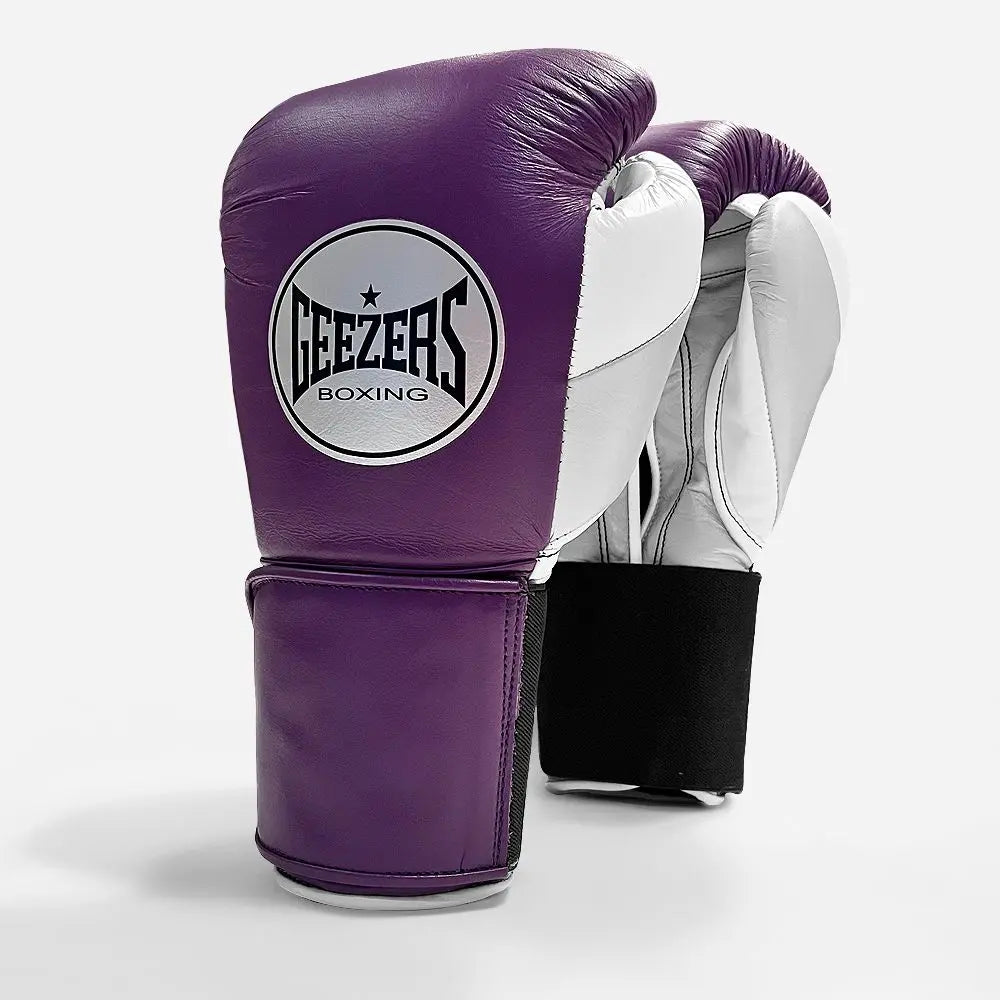 Geezers Halo Training/Sparring Boxing Gloves - Velcro Purple 12oz